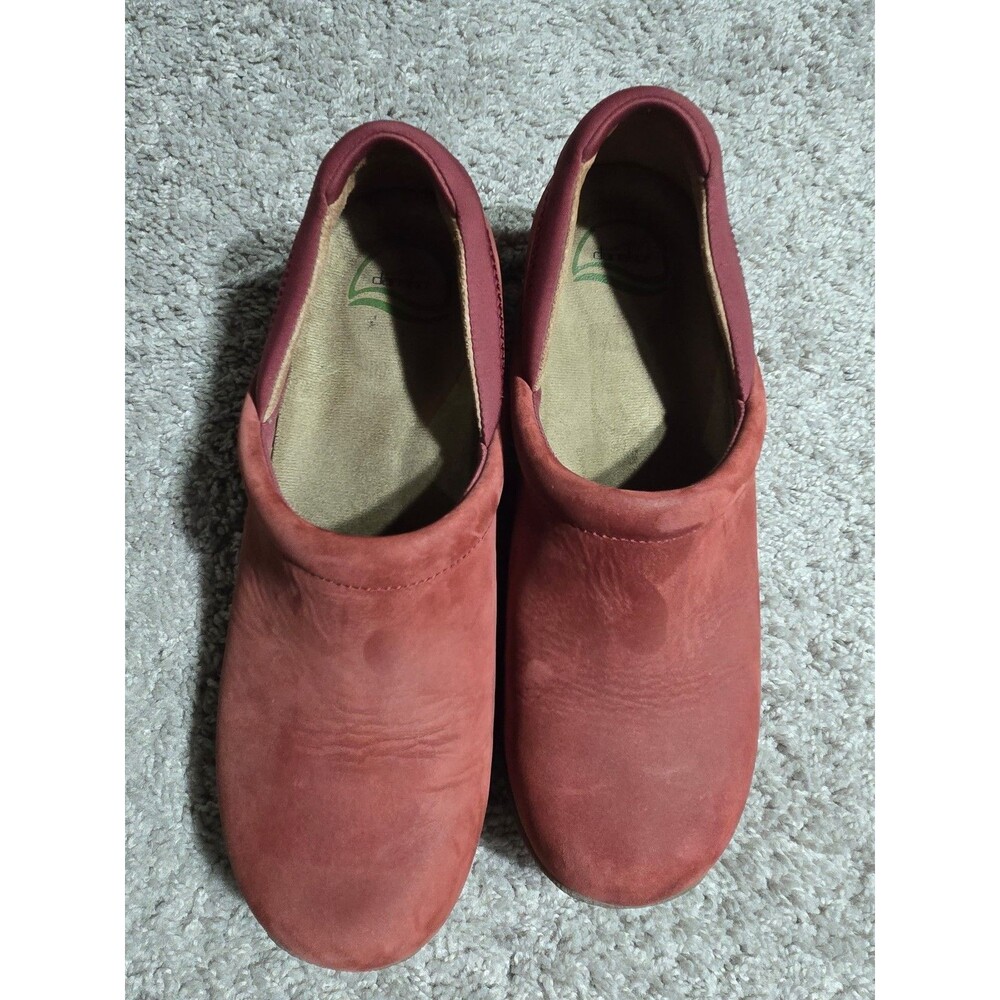 Dansko Professional Slip On Nurse Clogs Shoes Sz EU 41 Maroon Red Suede
